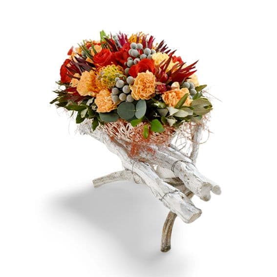 Tinten van oranje gestabiliseerde bloemen