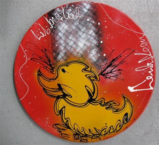 Kunstverkeersbord Heb me lief