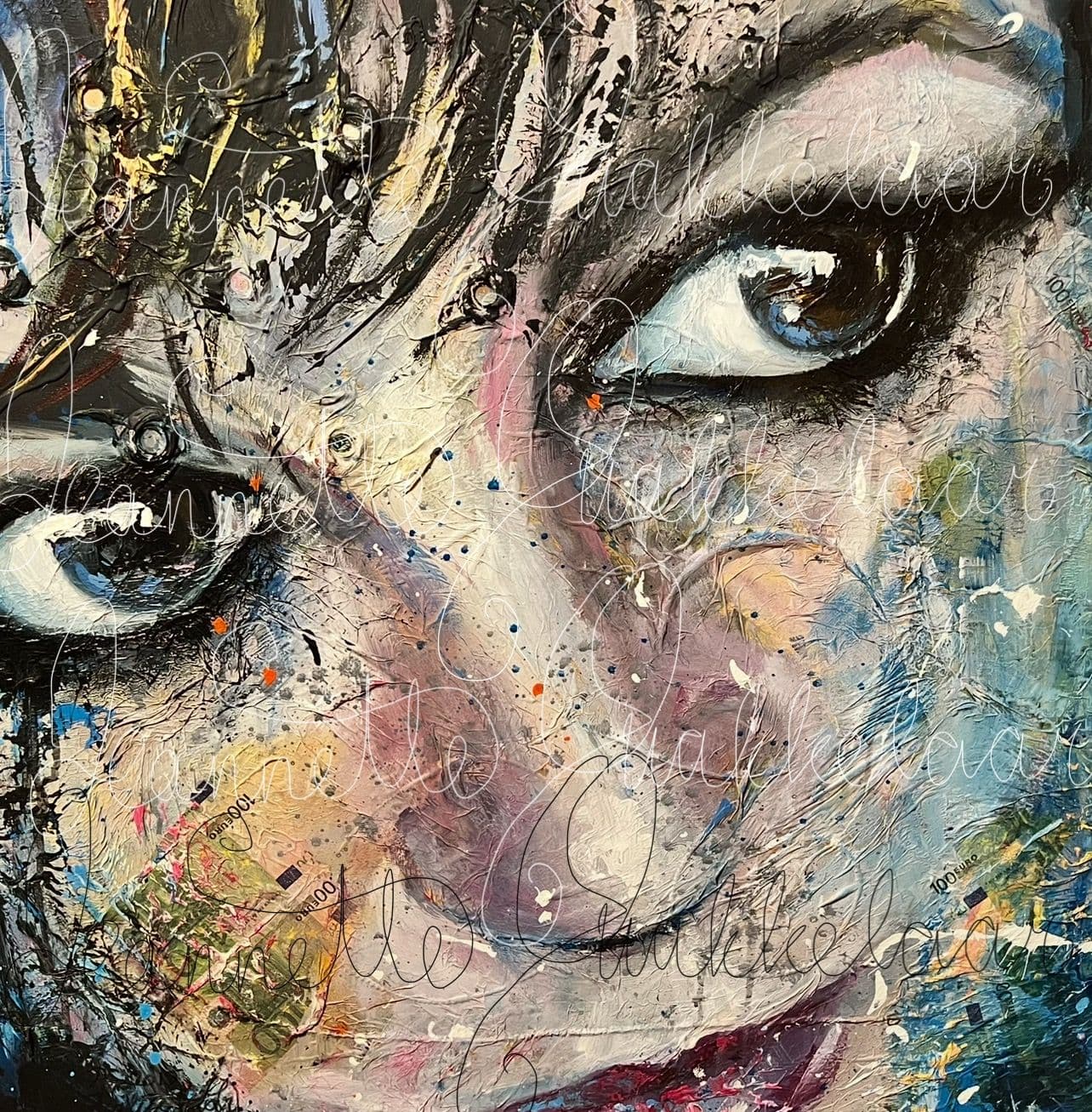 Schilder,glitter,mijn zelfportret