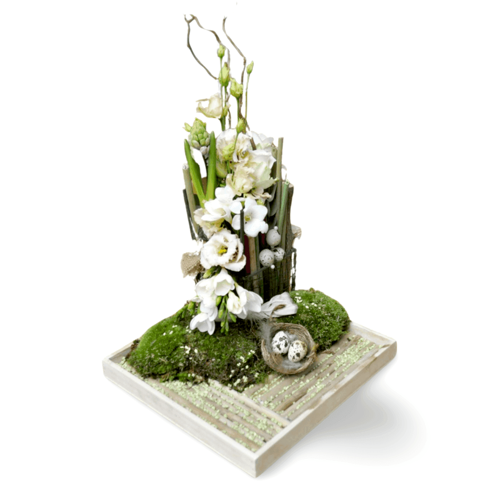 Lentedecoratie met gestabiliseerde bloemen