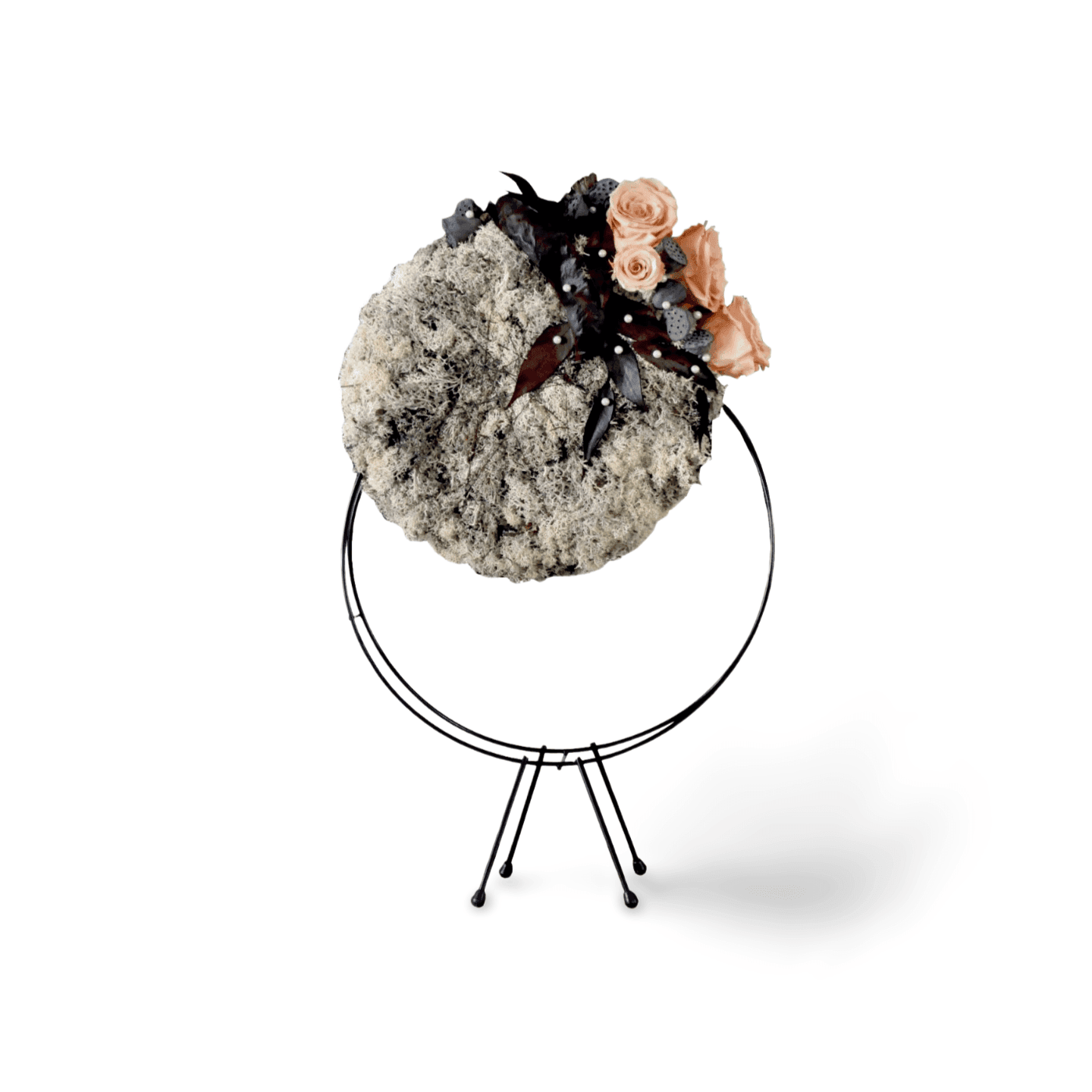 Volle maan met gestabiliseerde bloemen