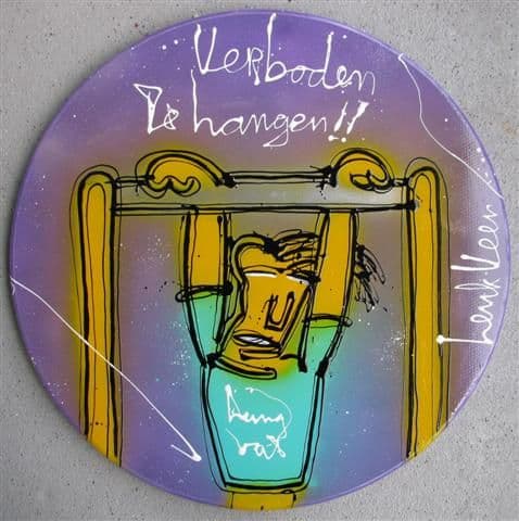 Kunstverkeersbord Verboden te hangen