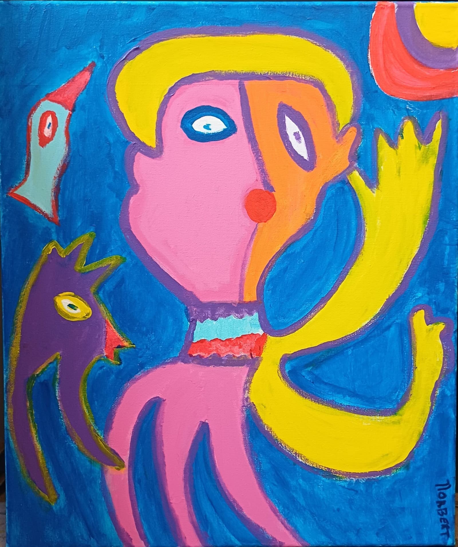 Vrouw met twee vogels (509), 2025