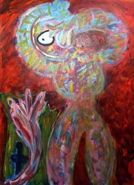 Dansende vrouw in rood (442), 2023