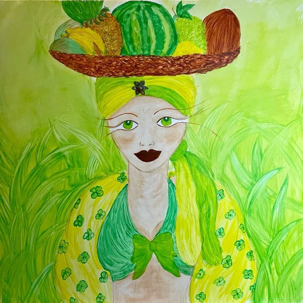 The lady with fruit