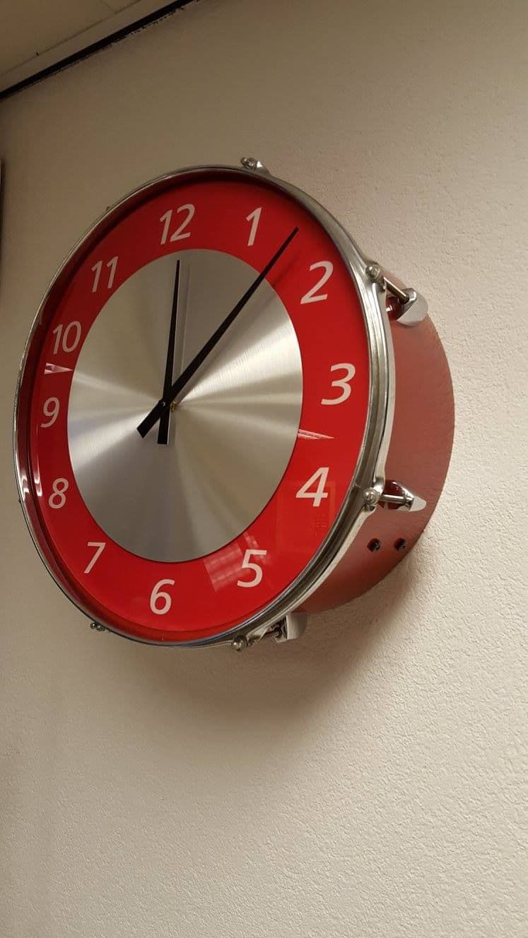 Trommelklok rood/zilver