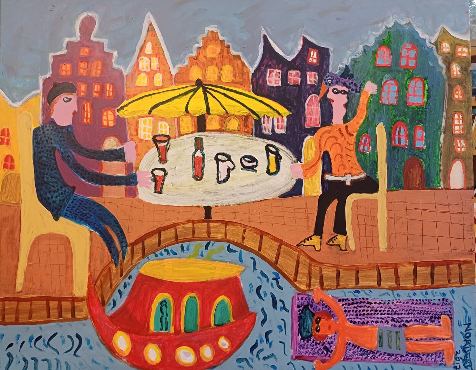 Op een Amsterdams terras (459), 2017 (SOLD)