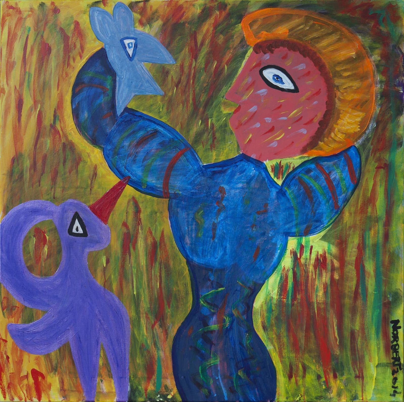 Vrouw met Blauwe Vogel (427A), 2014